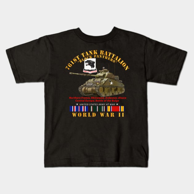 761st Tank Battalion - Black Panthers - w Tank WWII  EU SVC Kids T-Shirt by twix123844